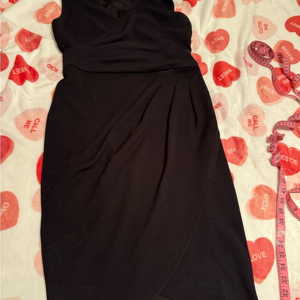 White House Black Market Black Midi Wrap Dress
